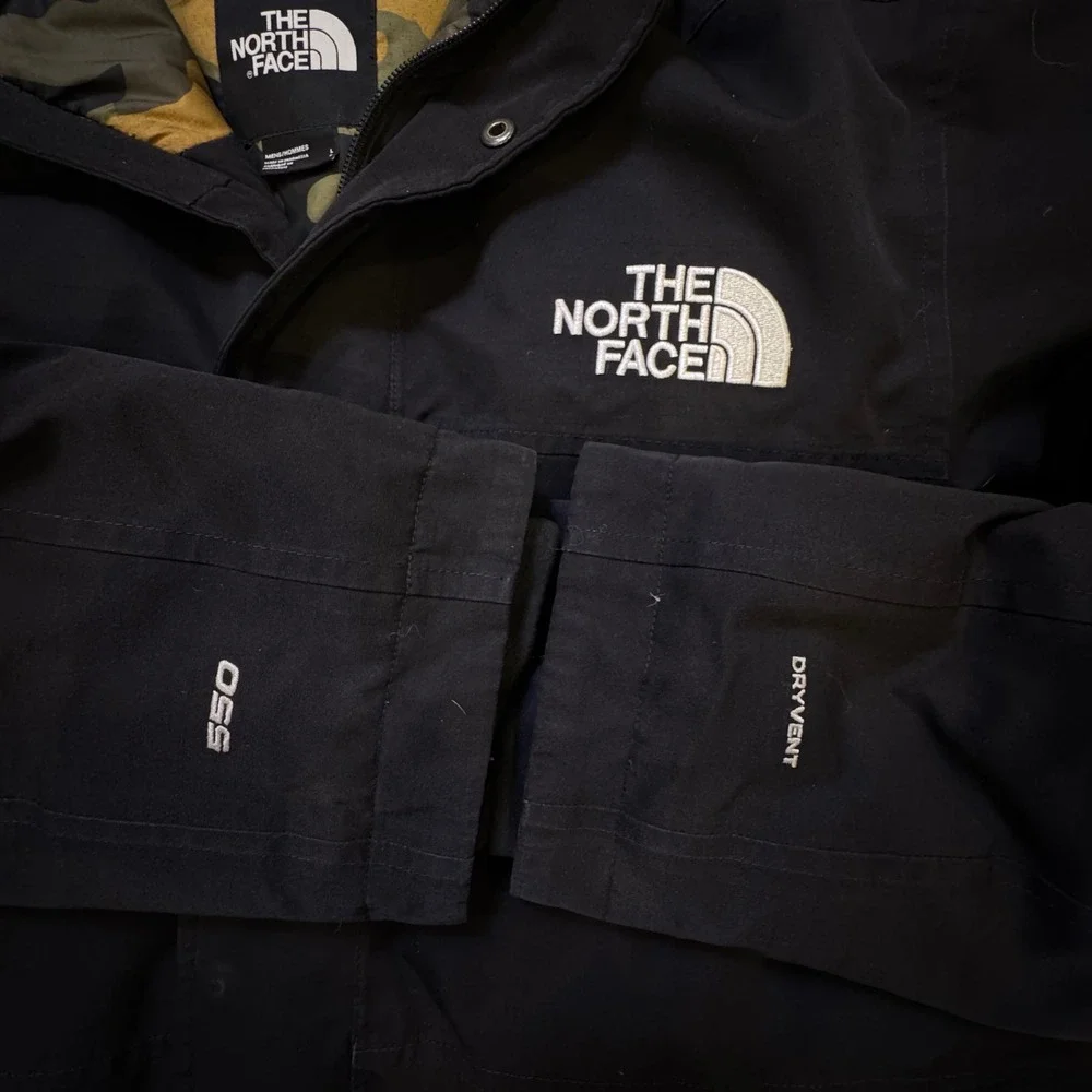 The North Face Men Large Balham 550 Down Warm Insulated Winter Jacket Black Camo - Picture 5 of 16